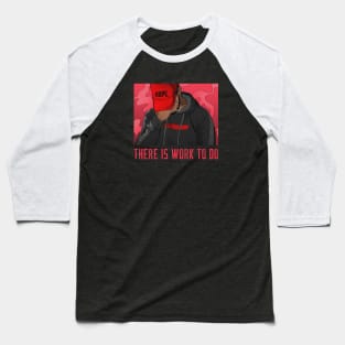 There Is Work To Do - Red Brown Skin Black Boy Joy Afro Man Kwanzaa Design Baseball T-Shirt